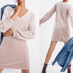 NWT Madewell Velvet Balloon Sleeve Dress